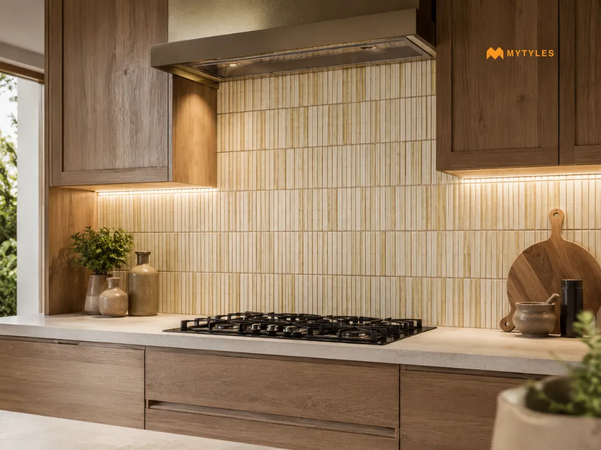 Vertical KitKat Tile Layouts for Taller Backsplash Sections